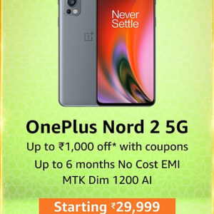 OnePlus Nord 2 5G (Blue Haze, 12GB RAM, 256GB Storage)
